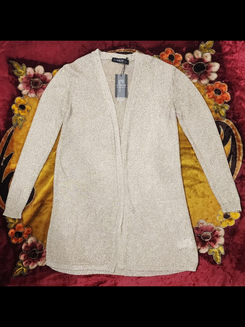 Lioness Golden Chainmail Knit Cardigan